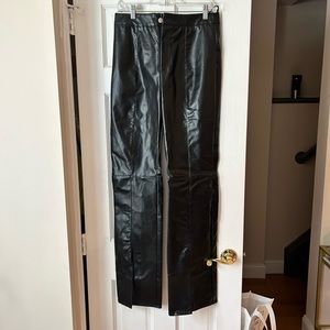 MISSGUIDED LEATHER SLIT PANTS